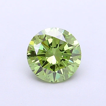 Elegant choice 1.01 CT Round Shape Fancy Vivid Green Color VS2 Clarity Lab Grown Diamond For Her Gaze