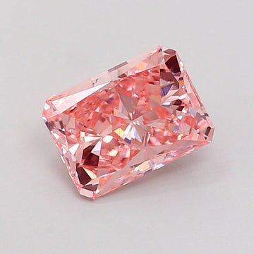 Custom Luxury 1.26 CT Radiant Shape Fancy Vivid Pink Color VS2 Clarity Moissanite Diamond For Gift Ring
