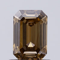 Sparkling 0.74 CT Emerald Shape Fancy Brown Color VS1 Clarity Lab grown Diamond For Gift Ring
