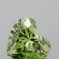 Excellent Of 0.96 CT Heart Shape Fancy Vivid Green Color VS1 Clarity Lab Grown Diamond For Gift