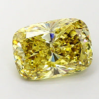 Fantastic 3.08 CT Cushion Shape Fancy Intense Yellowish Yellow Color VS2 Clarity Moissanite Diamond For Anniversary Ring