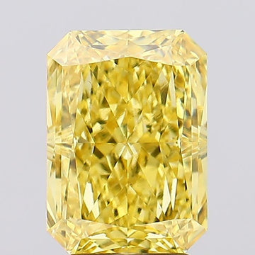 Elegant Of 4.12 CT Emerald Shape Fancy Vivid Yellow Color VS2 Clarity Lab Grown Diamond For Quiet Rain
