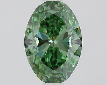 Trendy Of 0.97 CT Oval Shape Fancy Vivid Green Yellow Color VS1 Clarity Lab Grown Diamond For Cocktail Shine