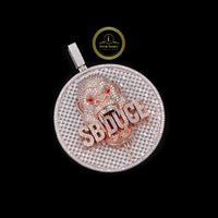 Custom VVS Lab Diamond Gorilla "SBDUCE" Medallion Pendant in 14K Rose Gold Finish By Ivevar