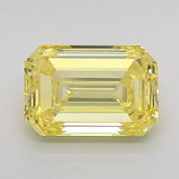 Unique Of 1.82 CT Emerald Shape Fancy Intense Yellow Color VS2 Clarity Moissanite Diamond For This Moment