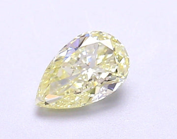 Sustainable 0.49 CT Pear Shape Fancy Intense Yellow  Color VVS1 Clarity Lab Grown Diamond For Found Time