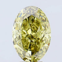 Fine 4.50 CT Oval Shape Fancy Intense Grayish Yellow Color VS1 Clarity Moissanite Diamond For Surprise Ring