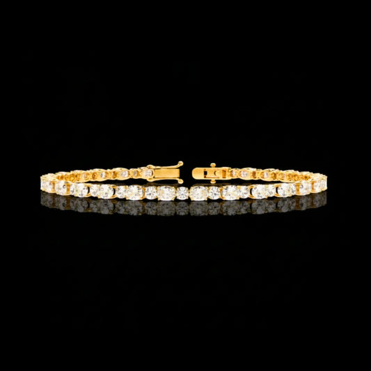 4.64 TCW Tennis Bracelet Adorned with Brilliant Moissanite Oval & Round Cut Diamonds for Luxurious Look