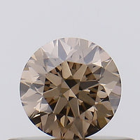 Stunning 0.38 CT Round Shape Fancy Light Brown Color VVS1 Clarity Lab Grown Diamond For Calm Steps