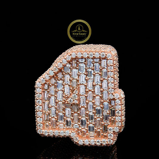 Full Rose Gold with Baguette and Round Cut Lab Grown Diamond  Ring By Ivevar