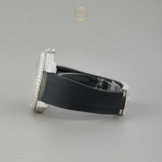 Ivevar Half-Iced Luxury Watch – Lab Diamonds Meets Sporty Elegance