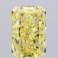 premium Of 4.70 CT Emerald Shape Fancy Vivid Yellow Color VS2 Clarity Moissanite Diamond For Endless Calm