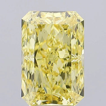 premium Of 4.70 CT Emerald Shape Fancy Vivid Yellow Color VS2 Clarity Moissanite Diamond For Endless Calm