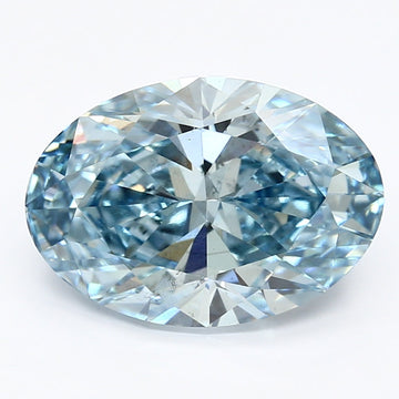 High Quality Of 4.15 CT Oval Shape Fancy Vivid Blue Color VS2 Clarity Lab Grown Diamond For Clear Path