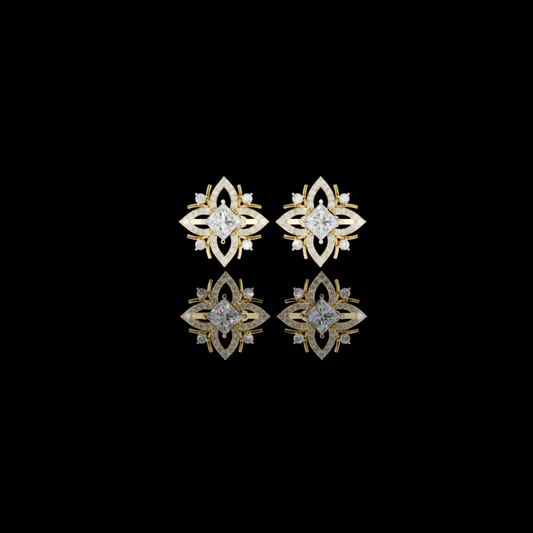 1.15 CT Classic Moissanite Princess Cut Diamond Royal Stud Earrings For Party