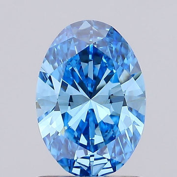 Bright Of 0.86 CT Oval Shape Fancy Vivid Blue Color VS1 Clarity Lab Grown Diamond For Special One