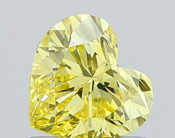 Top Quality Of 0.72 CT Heart Shape Fancy Intense Yellow Color VS1 Clarity Lab Grown Diamond For Gift