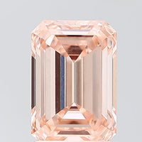 Luxury 2.03 CT Emerald Shape Fancy Intense Brownish Orange Color VS1 Clarity Lab grown Diamond For Cocktail Ring