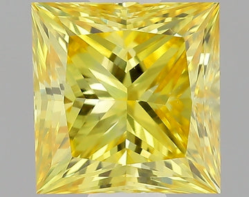 Fantastic 0.66 CT Princess Shape Fancy Intense Yellow Color VS2 Clarity Lab Grown Diamond For She Knows