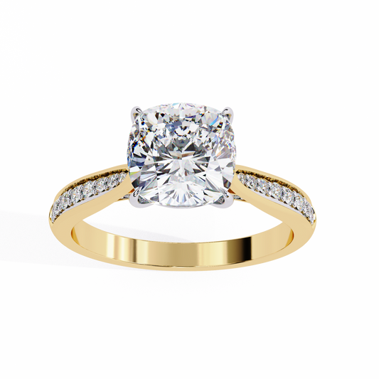 Four Prong Cushion Cut Moissanite Engagement Ring - view 2