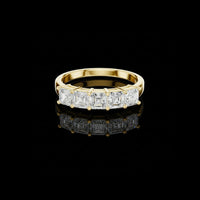 2.50 TCW Elan Asscher Gold Step Cut Moissanite Diamond Bridal Wedding Band for Women