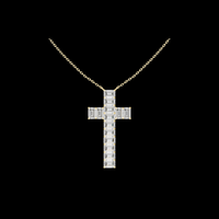 7.00 TCW Lxurious Modern Christian Cross Emerald Cut Moissanite Diamond Pendant Luxury Jewelry