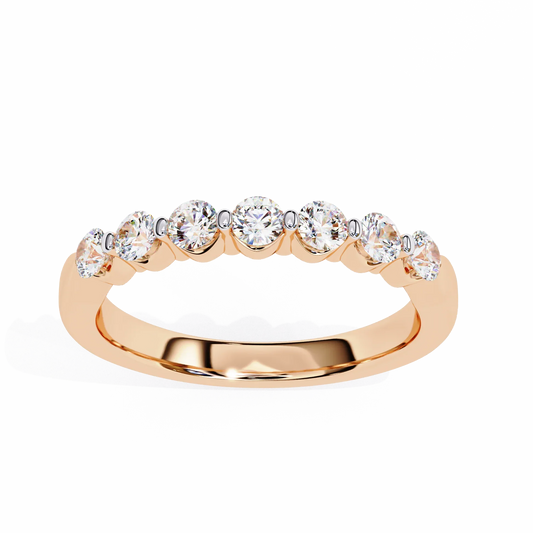 Round Brilliant Cut Moissanite Half Eternity Promise Band - view 3