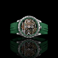 Emerald Green Skeleton Automatic Watch Premium Mechanical Statement Timepiece