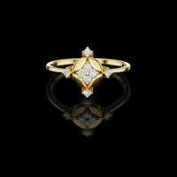 0.25 TCW Sophisticated Ring Featuring a Compass Inspired Moissanite Diamond Cluster