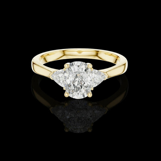 2.00 CT stylish Lab Grown Oval Cut Diamond Ring For Kind Hours