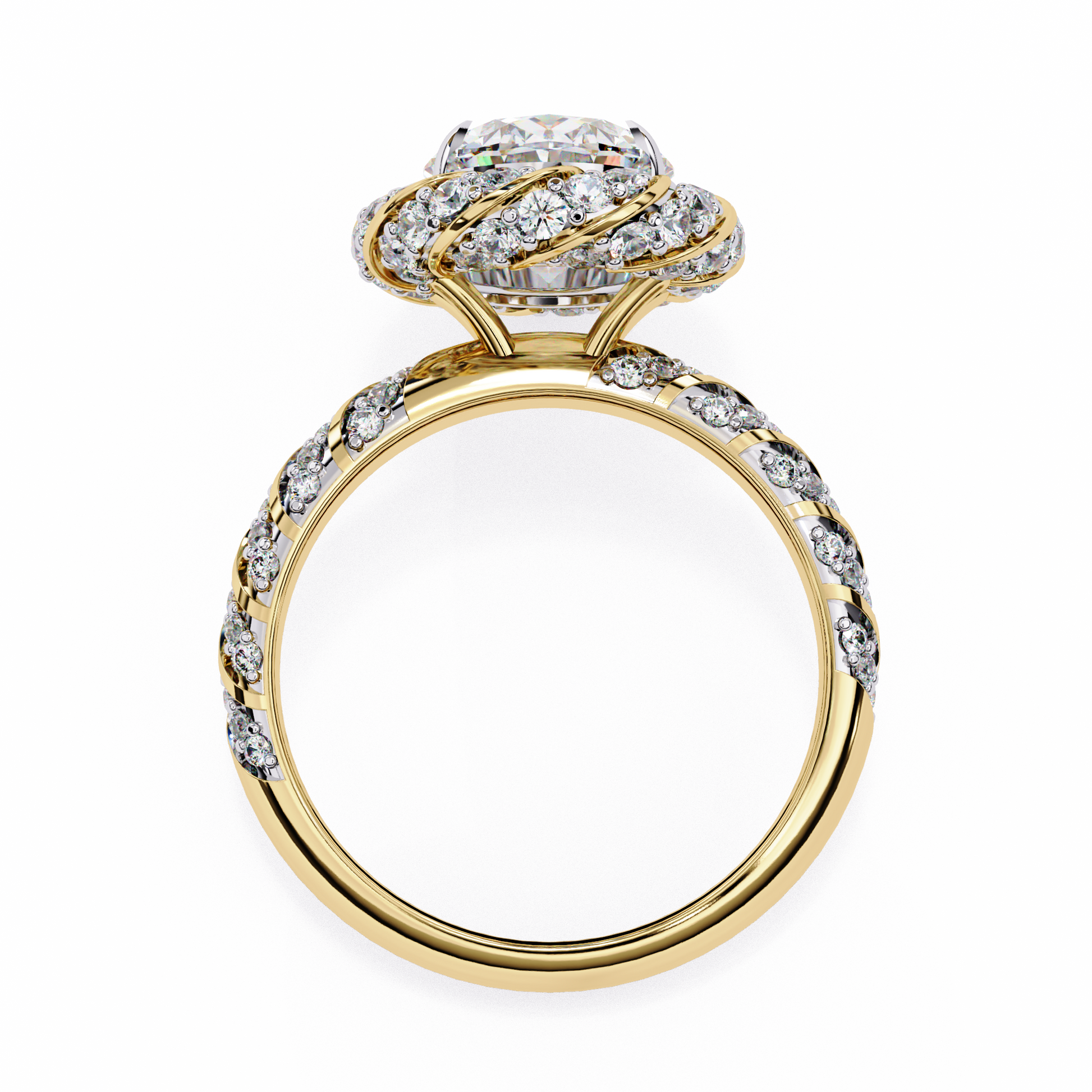 Gold ring with diamond accents 