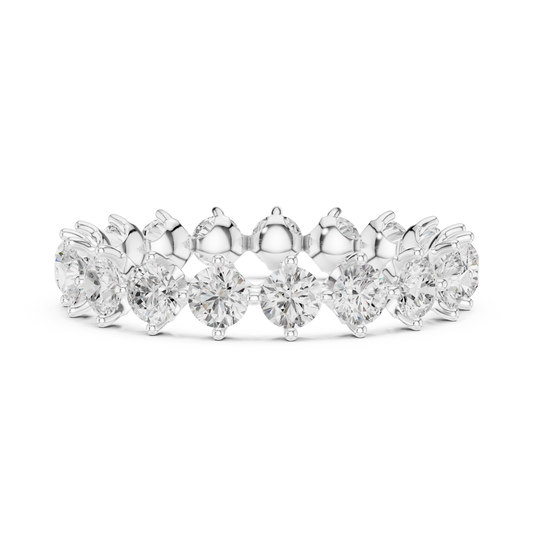Round Brilliant Cut Lab Diamond Full Eternity Band Rings - view 3