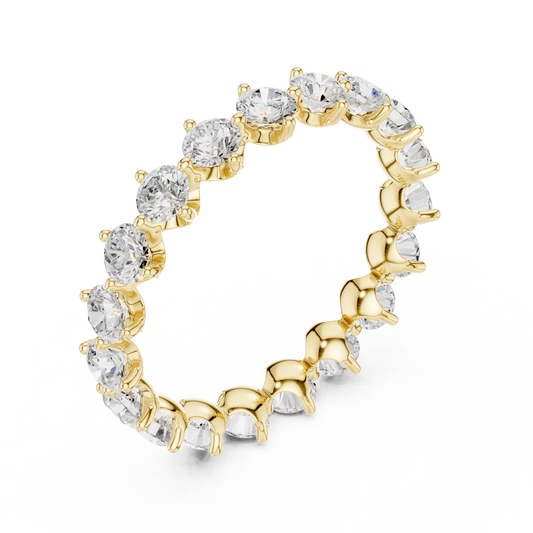 Round Brilliant Cut Lab Diamond Full Eternity Band Rings - view 4