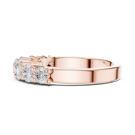 Round Cut Lab Brilliant Half Eternity Diamond Wedding Band Ring - view 4