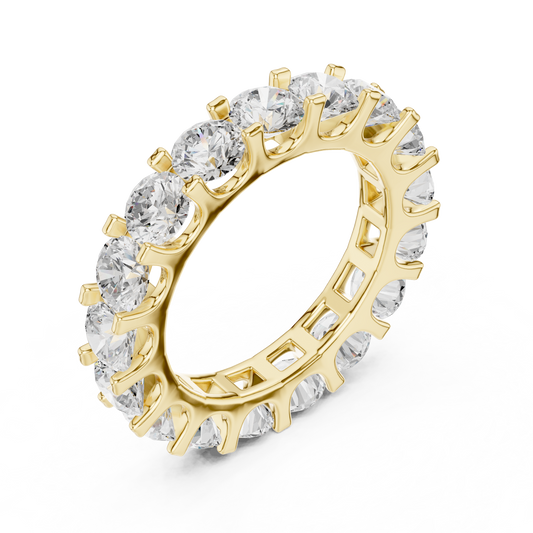 Round Brilliant Lab Diamond Full Eternity Band Ring - view 4