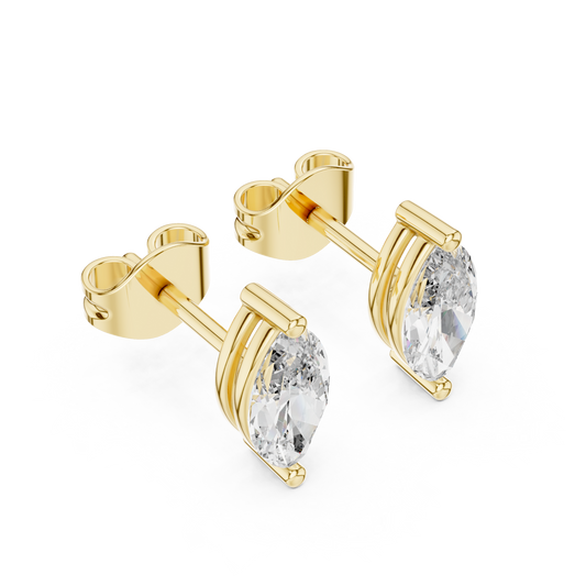 0.10 TCW Prestige Edition Moissanite Marquise Cut Diamond Stud Earrings Premium Minimal Fine Jewelry