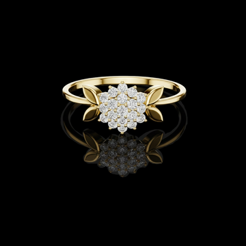 0.30 TCW Charming Ring with a Clustered Lab Grown Diamond Blossom and Elegant Petal Accents