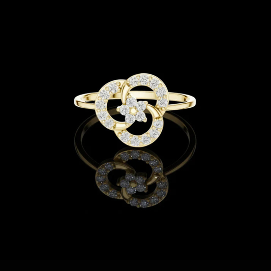 1.00 TCW Dainty Round Cut Moissanite Diamond Ring Timeless Double Loop Sparkle by Ivevar Luxury