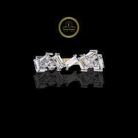 0.45 TCW Lab Grown Diamond Modern Geometric Eternity Ring Featuring Baguette and Round Diamonds