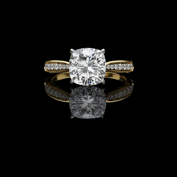 2.00 CT Luxurious Cushion Cut Moissanite Diamond Ring Setting with Dazzling Pave-Set Accents