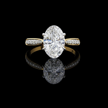 1 CT Magnificent Oval-Cut Moissanite Diamond Ring with Pavé Accents for Elevated Elegance