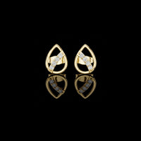 0.20 TCW Modern Teardrop Moissanite Diamond Stud Earrings with Brilliant Cut Accents