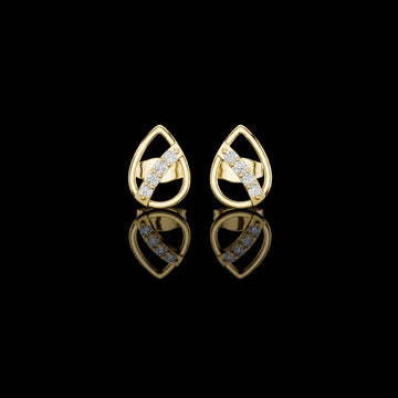 0.20 TCW Modern Teardrop Moissanite Diamond Stud Earrings with Brilliant Cut Accents