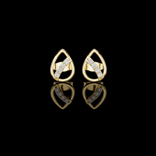 0.20 TCW Modern Teardrop Moissanite Diamond Stud Earrings with Brilliant Cut Accents