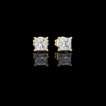 1.00 TCW Signature Moissanite Princess Cut Diamond Stud Earrings Premium Square Design