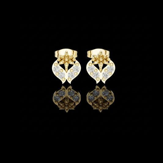 0.28 TCW Sculpted Floral Motif with Brilliant Round Lab Grown Diamonds Signature Fine Jewelry For Her