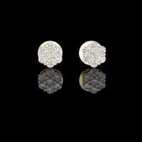0.42 TCW Noble Floral Cluster Round Cut Lab Grown Diamond Stud Earrings Elegant Jewelry