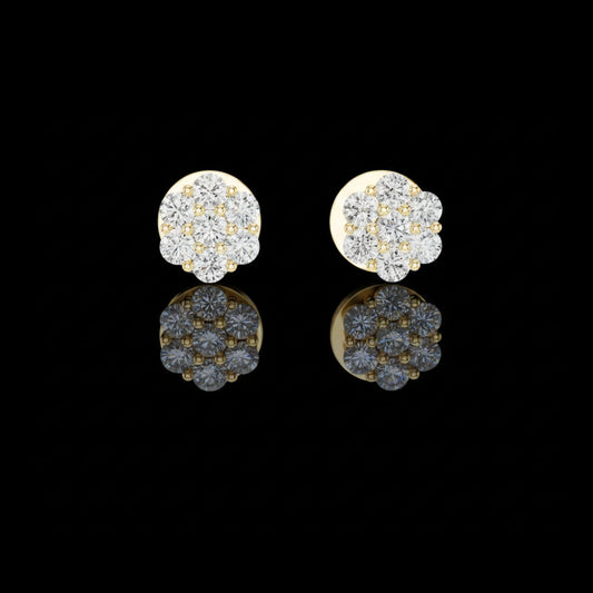 0.42 TCW Noble Floral Cluster Round Cut Moissanite Diamond Stud Earrings Elegant Jewelry