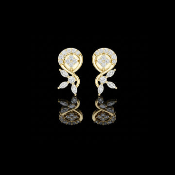  0.13 CT Prime Elegance Inspired Floral Marquise Cut Lab Grown Diamond Stud Earrings