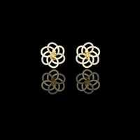 0.26 TCW Elegant Intertwined Floral Moissanite Diamond Stud Earrings with Pavé Accents